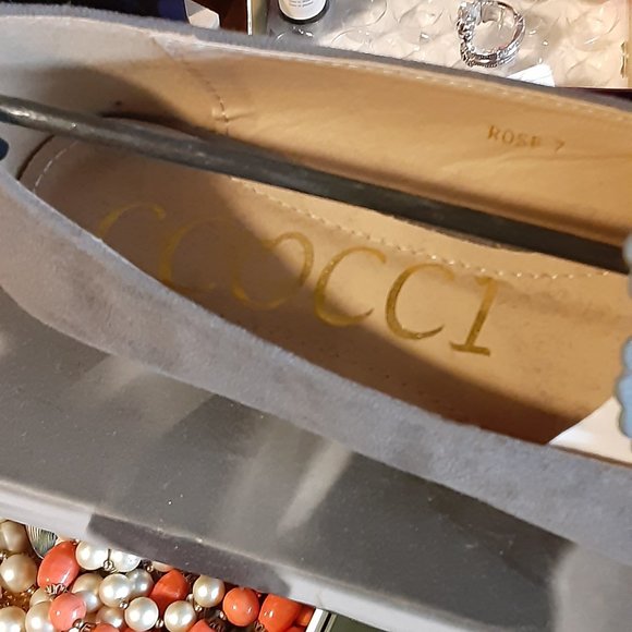 CCOCCI GRAY SUEDE SHOES SKIMMER FLATS - Picture 2 of 5